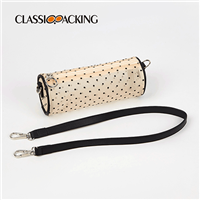 translucent cylinder cosmetic bag with detachable shoulder straps