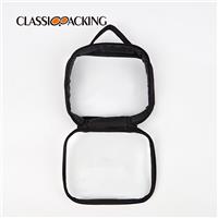 black clear makeup bag hangable