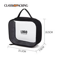 black clear makeup bag size