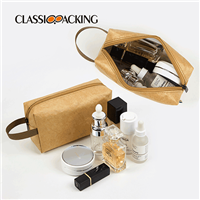 custom tyvek makeup bag with side handle capacity