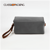 gray polyester toiletry bag bottom look