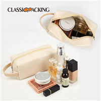 white leather cosmetic bag capacity