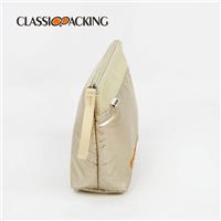 glossy polyester makeup bag side look