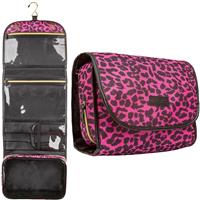 Leopard-Print Hanging Travel Makeup Organizer