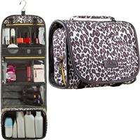 Leopard-Print Hanging Travel Makeup Organizer