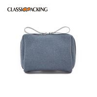 Leather Zipper Cosmetic Bag