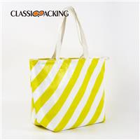 Yellow Stripe Sustainable Shopping Bags Bulk