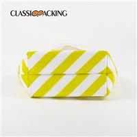 Yellow Stripe Sustainable Shopping Bags Bulk