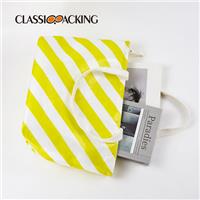 Yellow Stripe Sustainable Shopping Bags Bulk