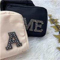 Trendy Letter Embroidery Nylon Toiletry Bag 