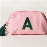 Alphabet Embroidery Cosmetic Bag