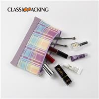 Lightweight  Plaid Eco-friendly RPET Cosmetic Bag Wholesale