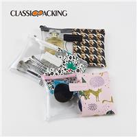 Small Leather Stitching Clear Makeup Bag Bulk