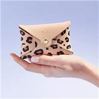 Leopard Print Leather Coin Purse with Personalization