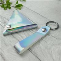 Holographic Coin Purse in Silver | Small Triangle Purse