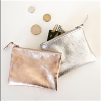 Metallic Leather Coin Pouch 