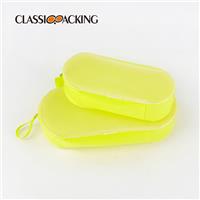 Fluorescence Yellow Frosted Transparent Bulk Custom Toiletry Bags