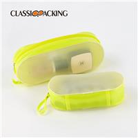 Fluorescence Yellow Frosted Transparent Bulk Custom Toiletry Bags