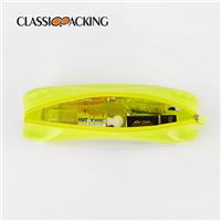 Fluorescence Yellow Frosted Transparent Bulk Custom Toiletry Bags