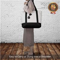 Stylish Canvas Tote Bag with an External Pocket