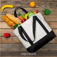 Stylish Canvas Tote Bag with an External Pocket