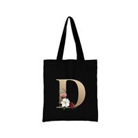 Alphabet Flower Canvas Wholesale Tote Bags for Women