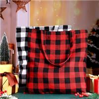 Plaid Pattern Cotton Tote Bags Bulk