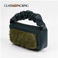 Chic PU Fluffy Splicing Wholesale Makeup Bag