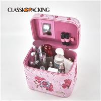 Flower Printed Metal Handle Wholesale Vanity Case