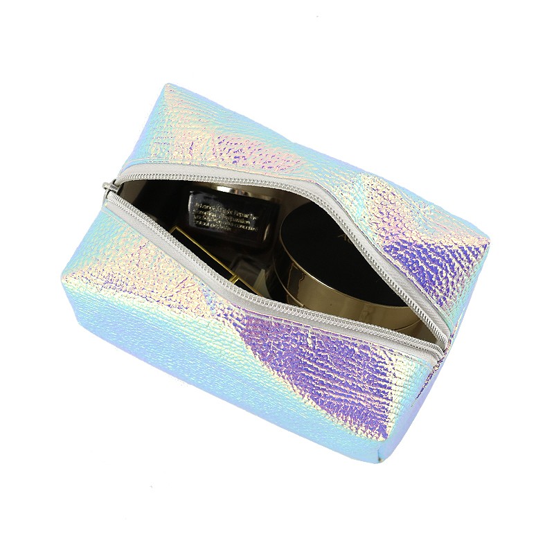 iridescent makeup bag