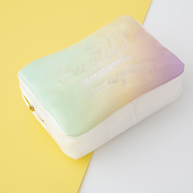 small holographic cosmetic pouch