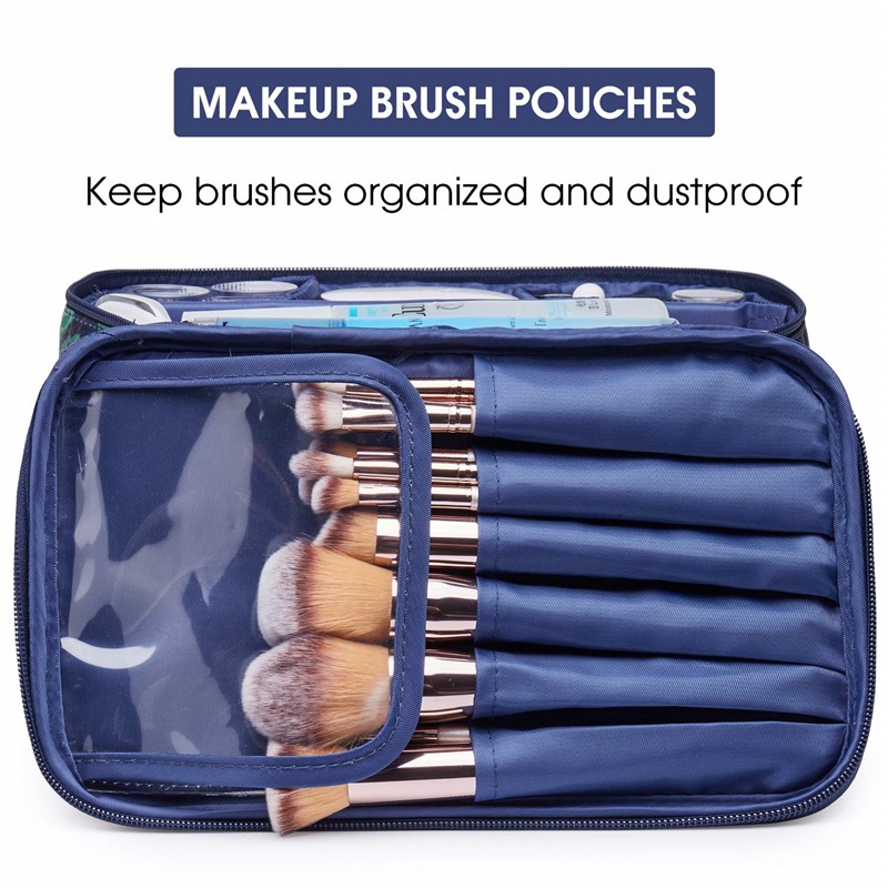 makeup bag with brush storage