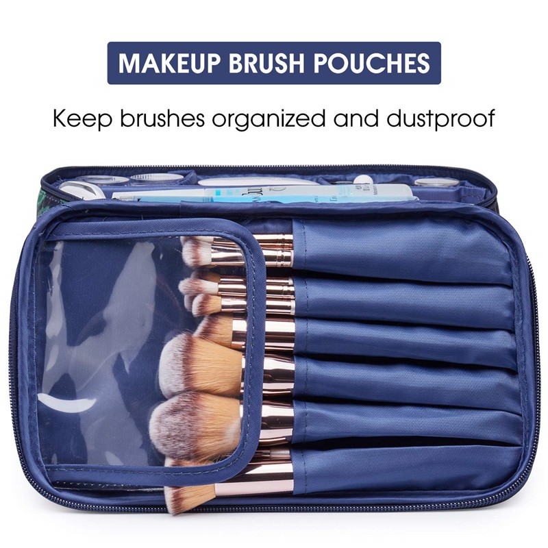 makeup bag with brush storage