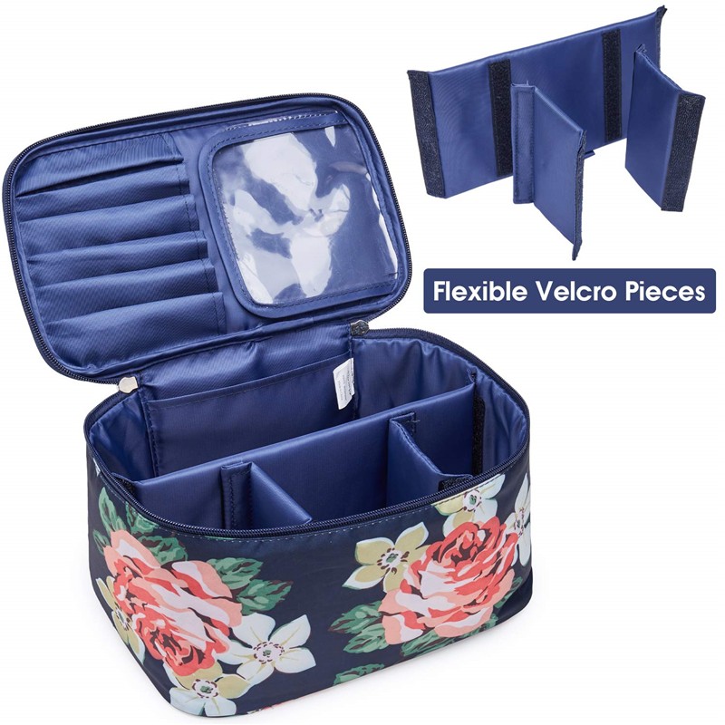 makeup bag with brush storage