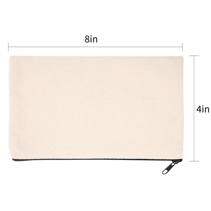 standard size of classic packing plain canvas makeup bag