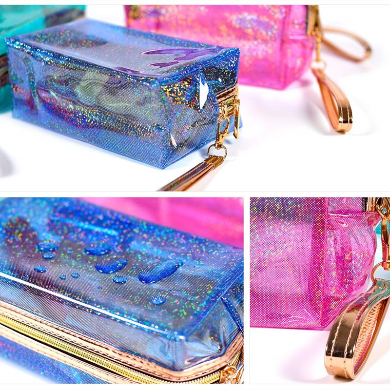 holographic travel makeup bag