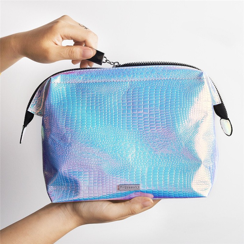 women's holographic cosmetic bag