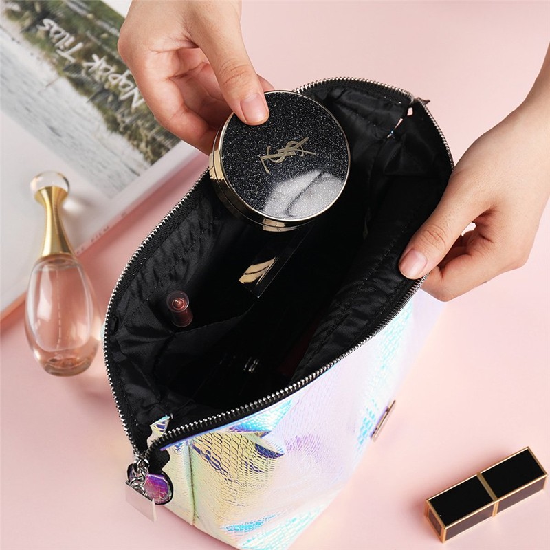 women's holographic cosmetic bag