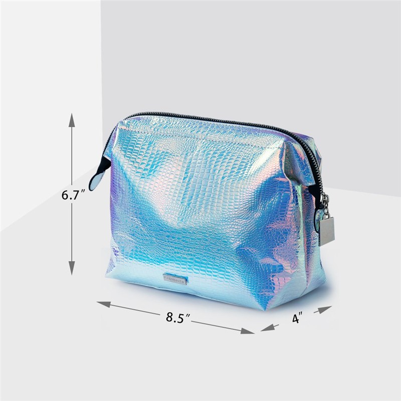 women's holographic cosmetic bag