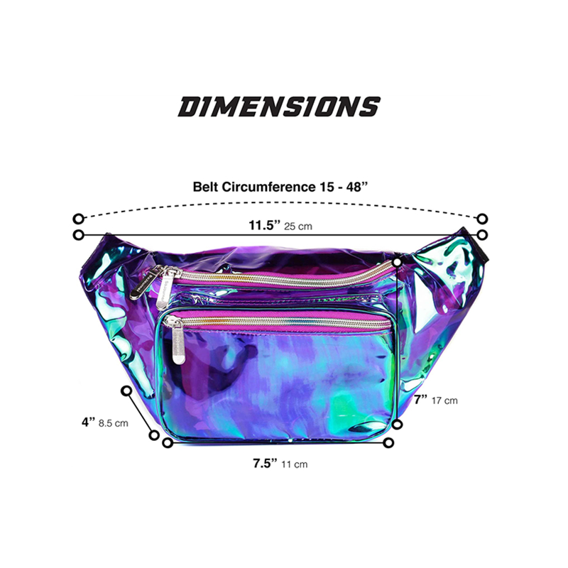 Modern beautiful holographic makeup bag