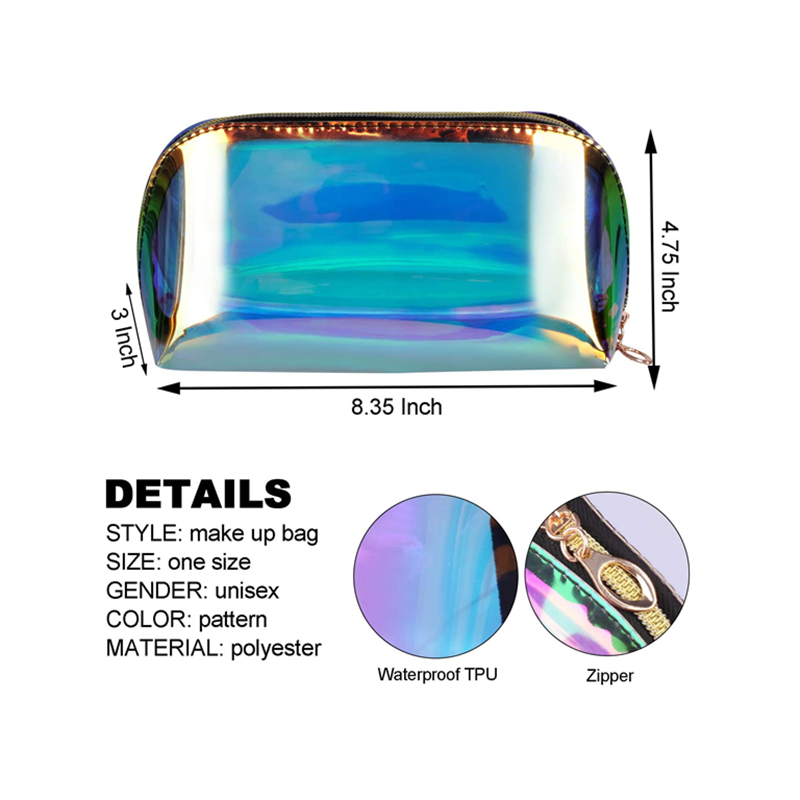iridescent travel cosmetic bag