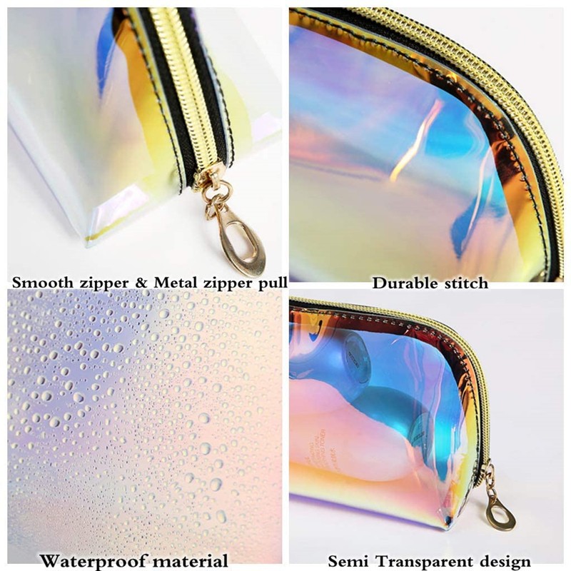 iridescent travel cosmetic bag