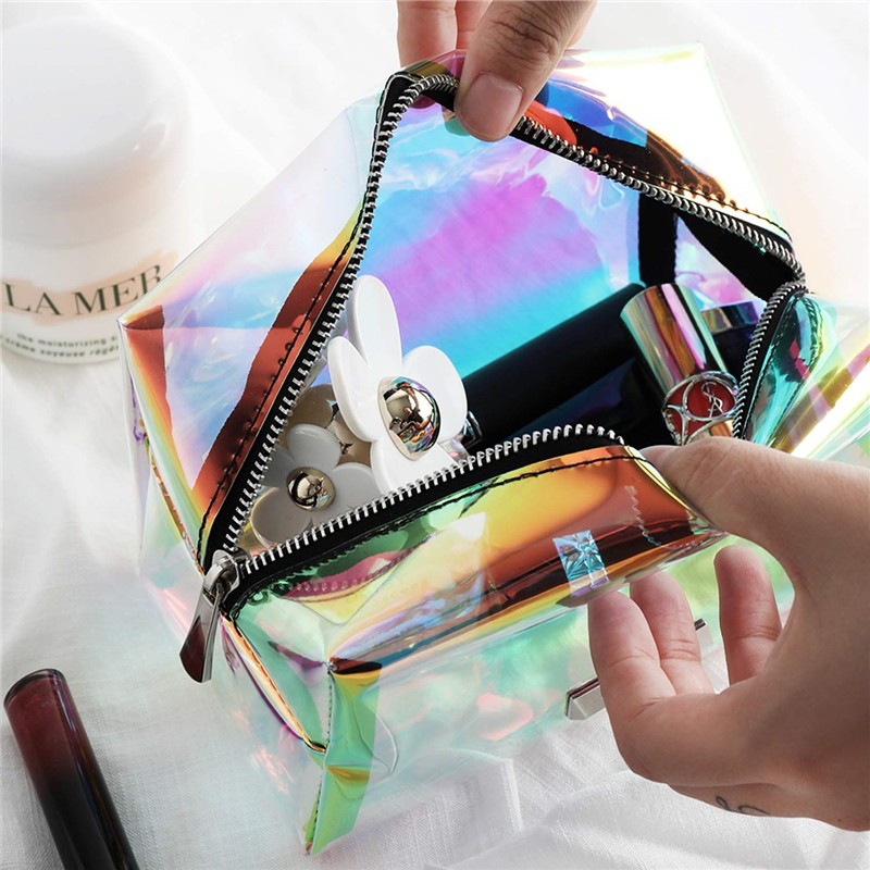 custom hologram cosmetic pouch