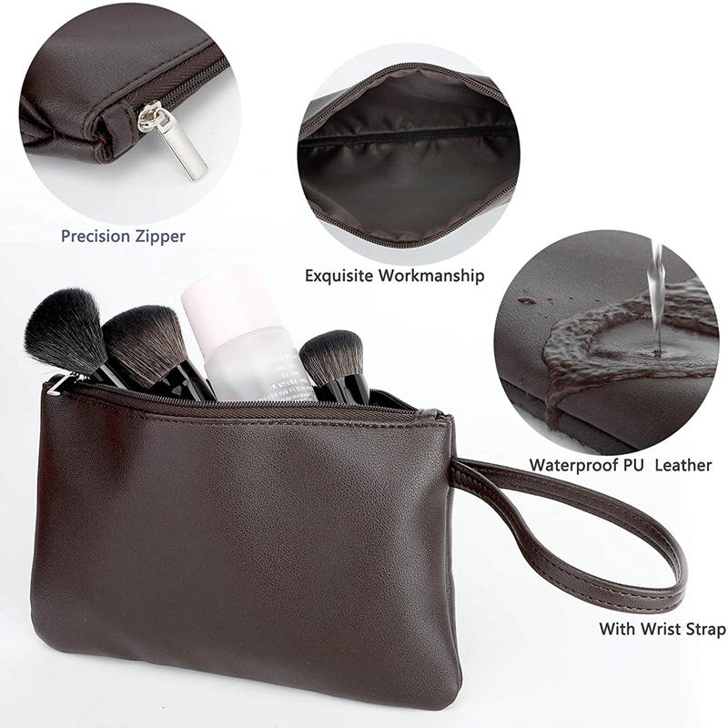 soft leather cosmetic bag