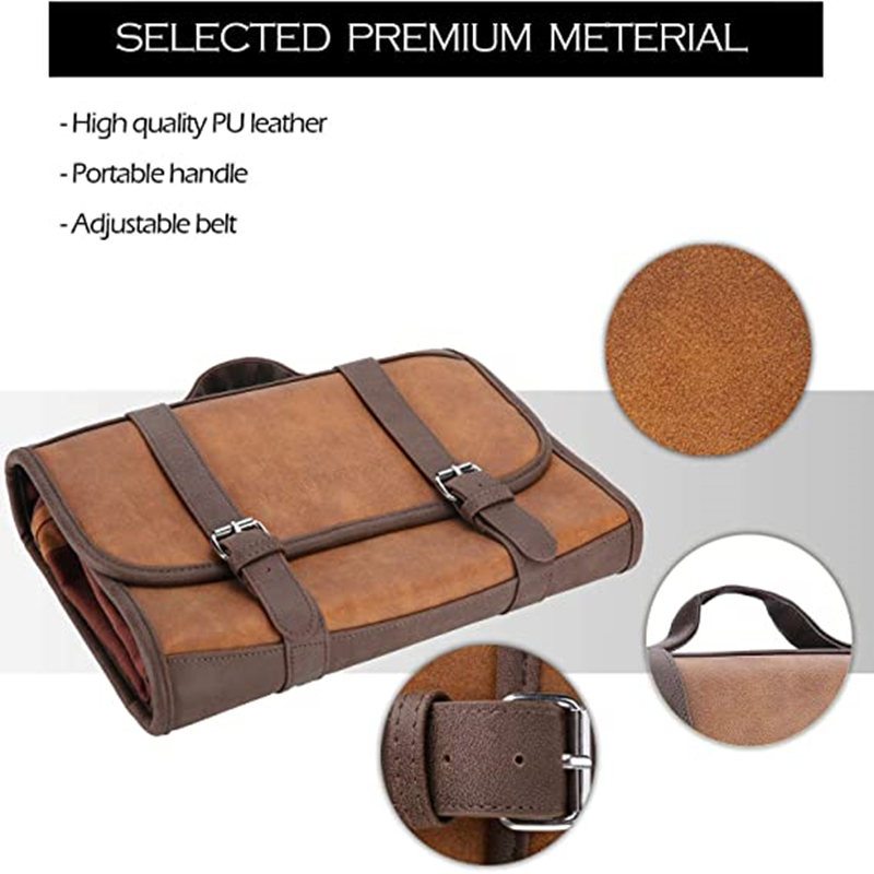 high-quality leather makeup bag