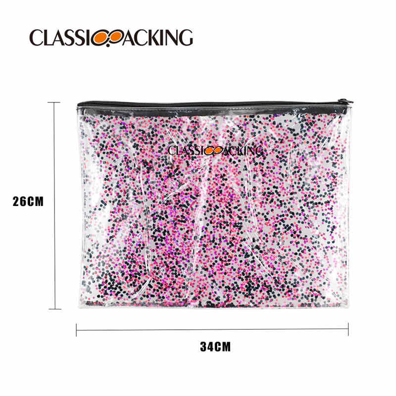 glitter cosmetic pouch