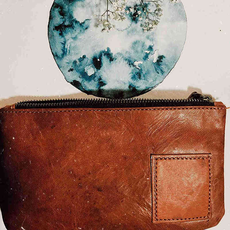 vintage leather coin bag