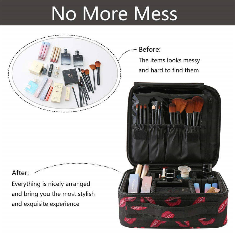 cosmetic case with adjustable dividers