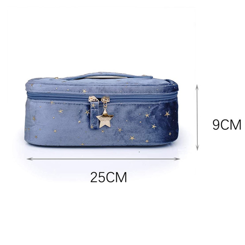 velvet makeup case with soft zipper