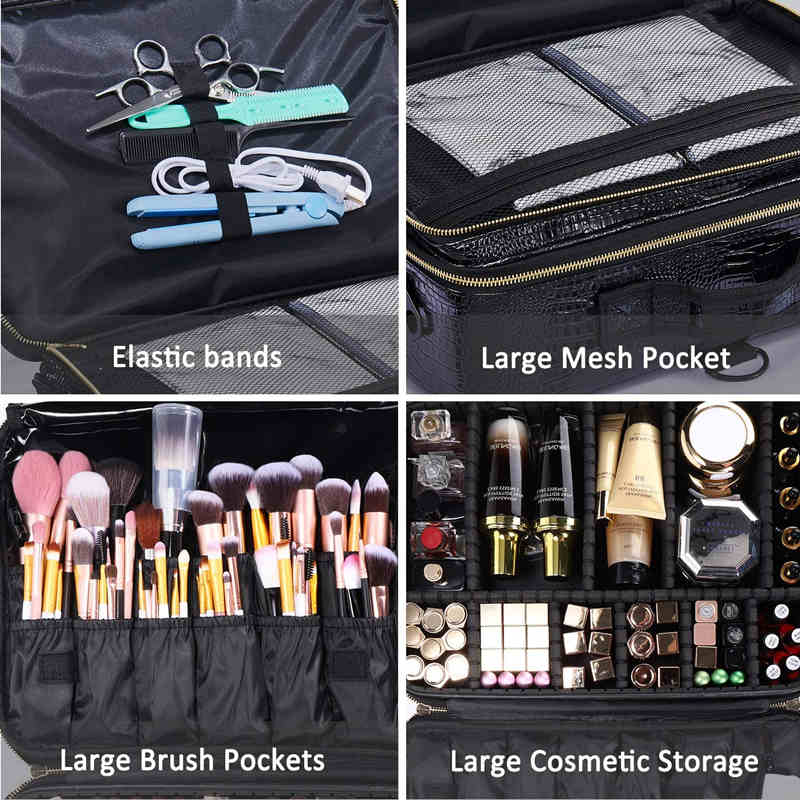 makeup case with adjustable shoulder